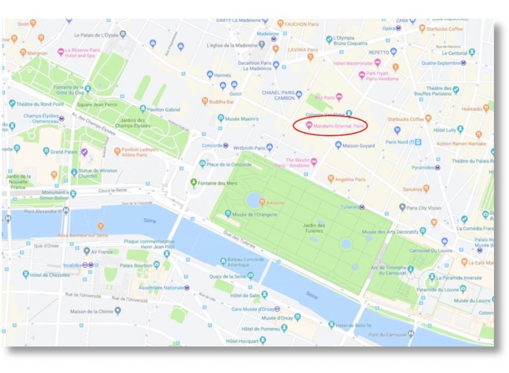 Mandarin Oriental Paris Map – Refractive Surgery Alliance Society